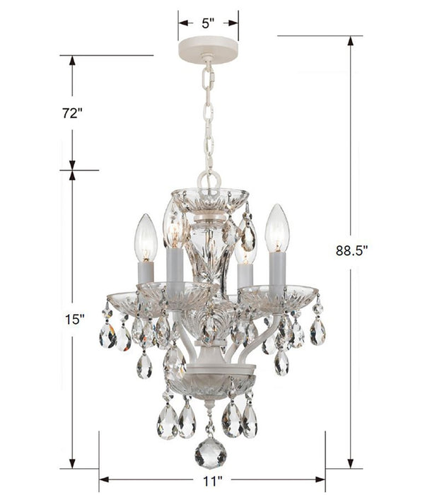 Crystorama 5534-WW-CL-SAQ Traditional Crystal Four Light Mini Chandelier Wet White Alternate Image 2.jpg