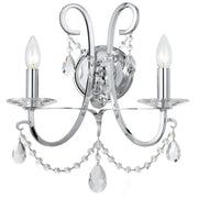 Crystorama 6822-CH-CL-SAQ Othello Two Light Wall Sconce Polished Chrome Main Image.jpg