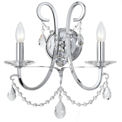 Crystorama 6822-CH-CL-SAQ Othello Two Light Wall Sconce Polished Chrome Main Image.jpg