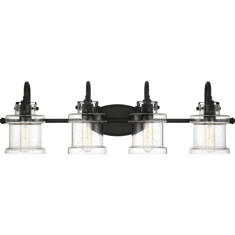 Quoizel DNY8604EK Danbury Four Light Bath Fixture, Earth Black Main Image.jpg