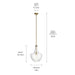 Kichler 42046NBR One Light Pendant, Natural Brass (2)
