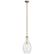 Kichler 42047NBR One Light Pendant, Natural Brass