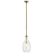 Kichler 42047NBR One Light Pendant, Natural Brass