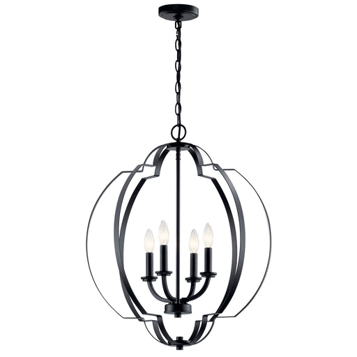 Kichler 42138BK Four Light Foyer Pendant, Black