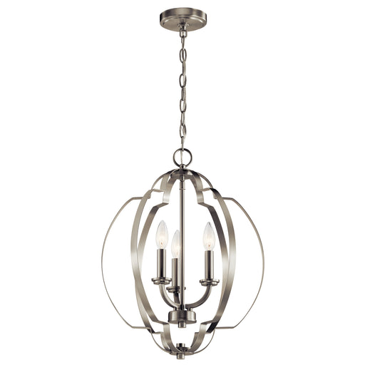 Kichler 42140NI Three Light Pendant, Brushed Nickel