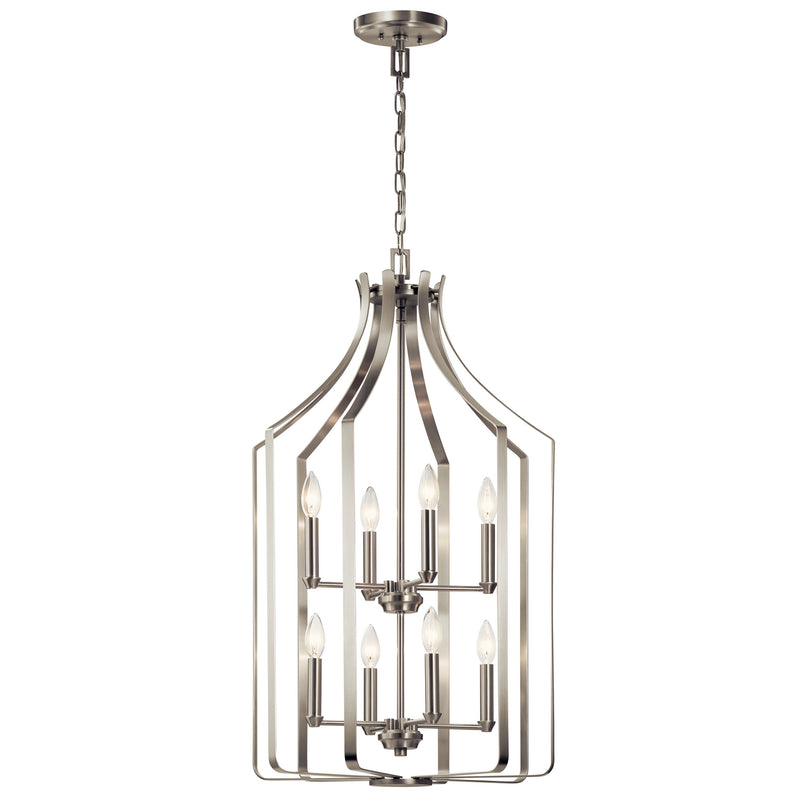 Kichler 42498NI Eight Light Foyer Chandelier, Brushed Nickel