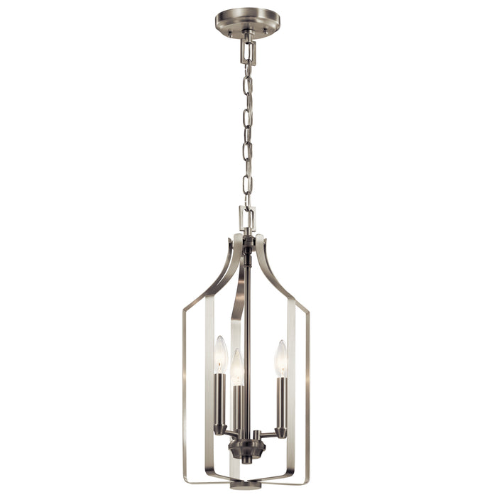 Kichler 42499NI Three Light Pendant, Brushed Nickel