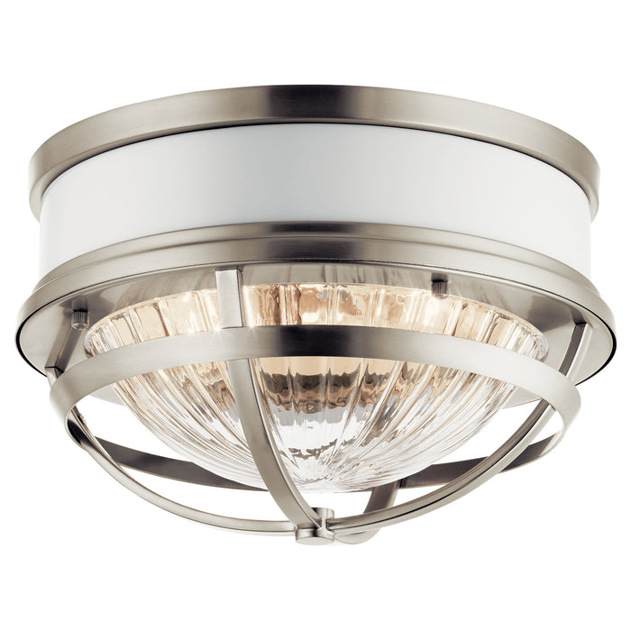 Kichler 43013NI Tollis Two Light Flush Mount, Brushed Nickel Main Image.jpg