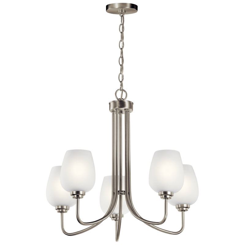 Kichler 44377NI Five Light Chandelier, Brushed Nickel