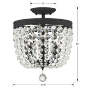 Crystorama 783-BF-CL-MWP Archer Three Light Semi Flush Mount Black Forged Alternate Image 2.jpg