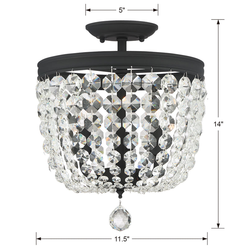 Crystorama 783-BF-CL-MWP Archer Three Light Semi Flush Mount Black Forged Alternate Image 2.jpg