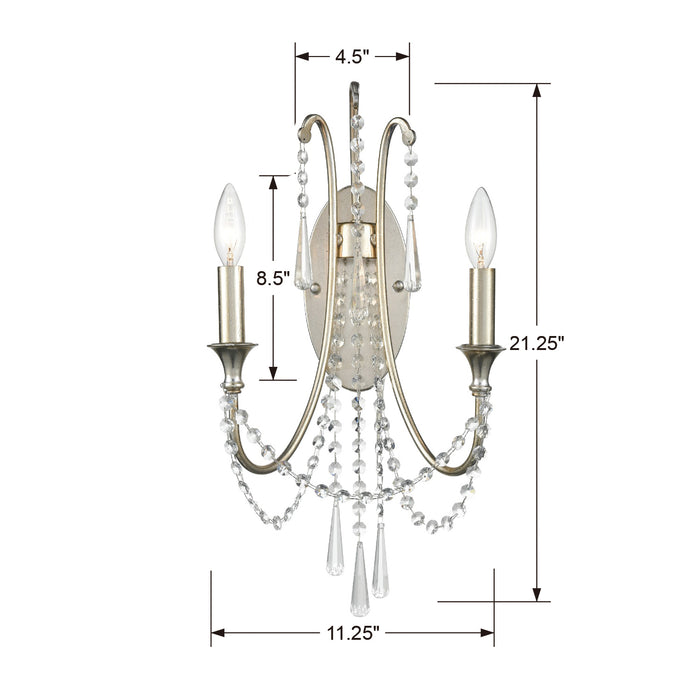 Crystorama ARC-1902-SA-CL-MWP Arcadia Two Light Wall Sconce Antique Silver Alternate Image 2.jpg