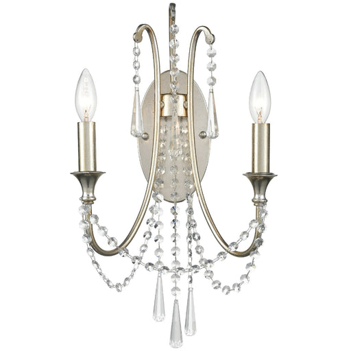 Crystorama ARC-1902-SA-CL-MWP Arcadia Two Light Wall Sconce Antique Silver Main Image.jpg