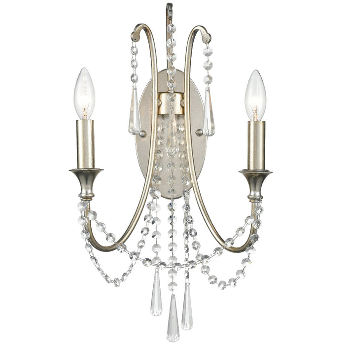 Crystorama ARC-1902-SA-CL-MWP Arcadia Two Light Wall Sconce Antique Silver Main Image.jpg