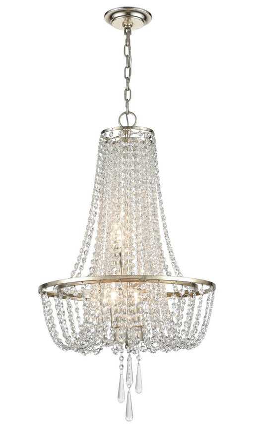Crystorama ARC-1907-SA-CL-MWP Arcadia Four Light Chandelier Antique Silver Main Image.jpg
