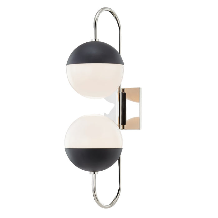 Mitzi H344102B-PN/BK Renee Two Light Wall Sconce, Polished Nickel/Black Main Image.jpg