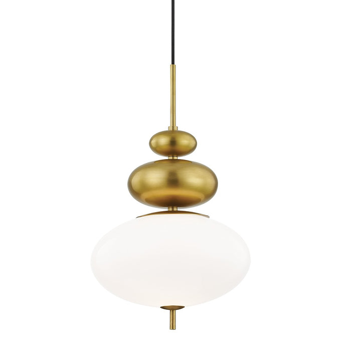 Mitzi H347701-AGB Elsie One Light Pendant, Aged Brass Main Image.jpg