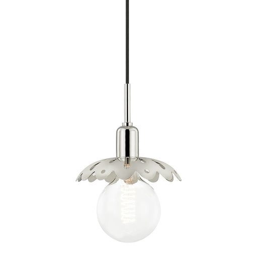 Mitzi H353701-PN Alyssa One Light Pendant, Polished Nickel Main Image.jpg