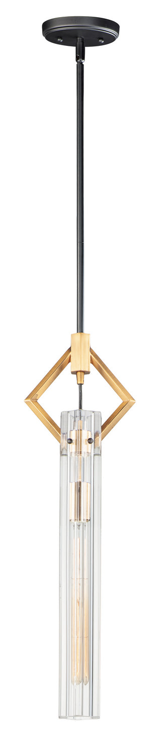 Maxim 16111CLBKAB Flambeau One Light Pendant, Black / Antique Brass Main Image.jpg