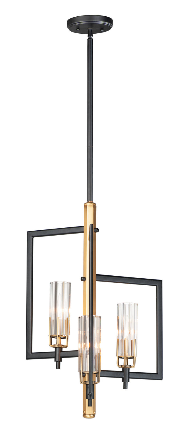Maxim 16113CLBKAB Flambeau Three Light Chandelier, Black / Antique Brass Main Image.jpg