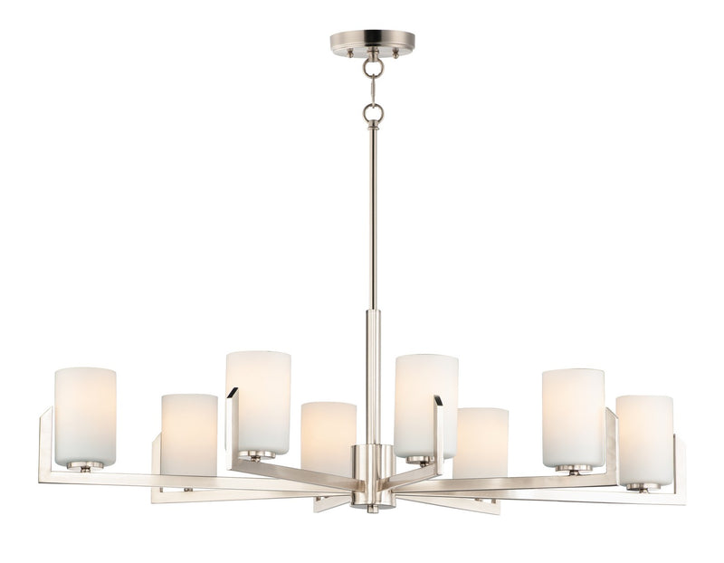 Maxim 21288SWSN Dart Eight Light Chandelier, Satin Nickel Main Image.jpg