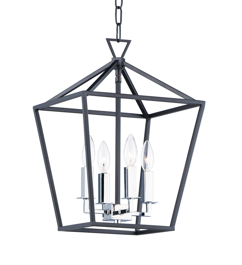 Maxim 25152TXBPN Abode Four Light Chandelier, Textured Black / Polished Nickel Main Image.jpg