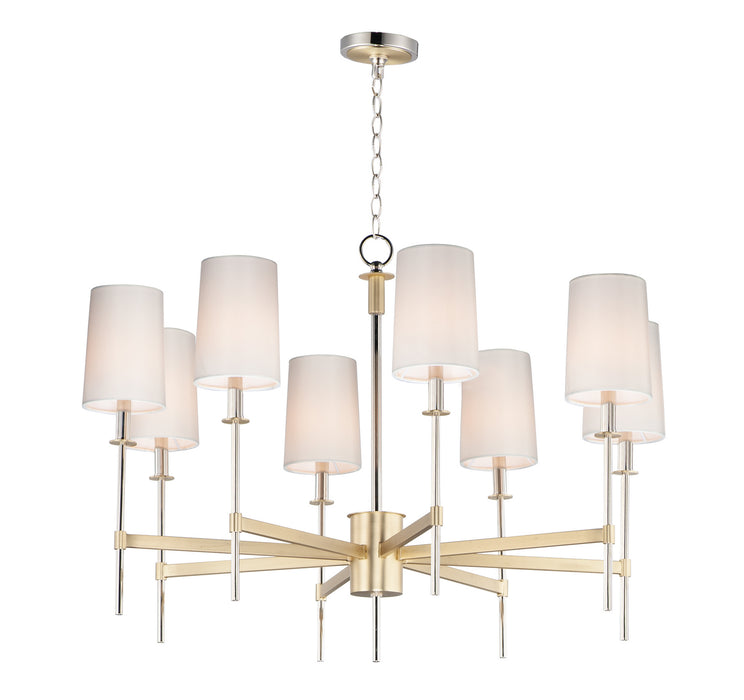Maxim 32398OFSBRPN Uptown Eight Light Chandelier, Satin Brass / Polished Nickel Main Image.jpg