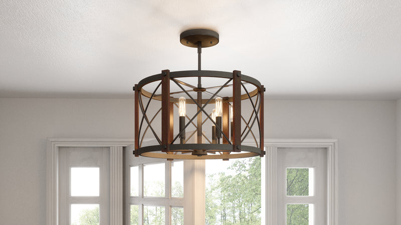 Quoizel BRO1720MK Baron Six Light Semi-Flush Mount, Marcado Black Alternate Image.jpg