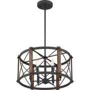 Quoizel BRO2820MK Baron Six Light Pendant, Marcado Black Alternate Image 2.jpg