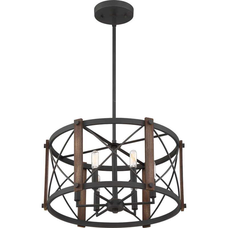 Quoizel BRO2820MK Baron Six Light Pendant, Marcado Black Alternate Image 2.jpg