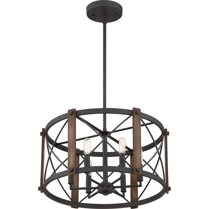 Quoizel BRO2820MK Baron Six Light Pendant, Marcado Black Alternate Image 2.jpg