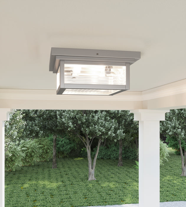 Quoizel GAR1612SS Gardner Two Light Outdoor Flushmount, Stainless Steel Alternate Image.jpg