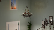 Quoizel NBE5018RK Noble 18 Light Chandelier, Rustic Black Alternate Image.jpg