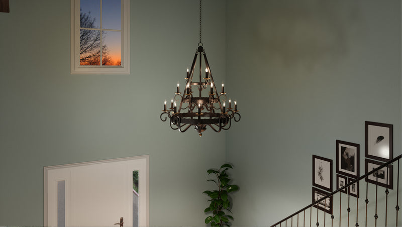 Quoizel NBE5018RK Noble 18 Light Chandelier, Rustic Black Alternate Image.jpg