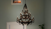 Quoizel NBE5018RK Noble 18 Light Chandelier, Rustic Black Alternate Image 2.jpg