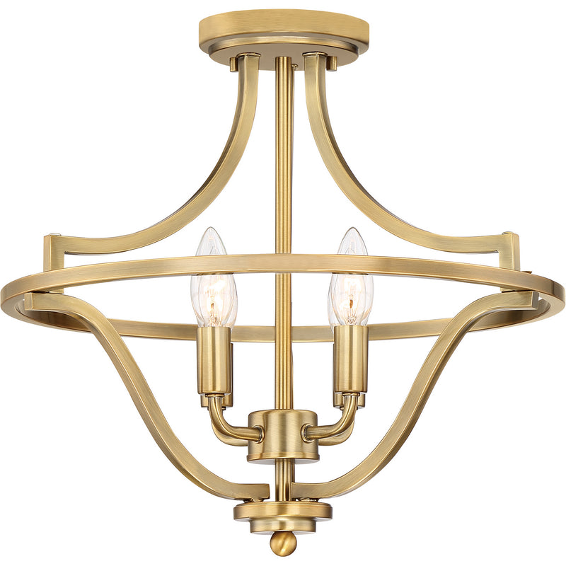 Quoizel QF5119WS Harvel Four Light Semi-Flush Mount, Weathered Brass Main Image.jpg