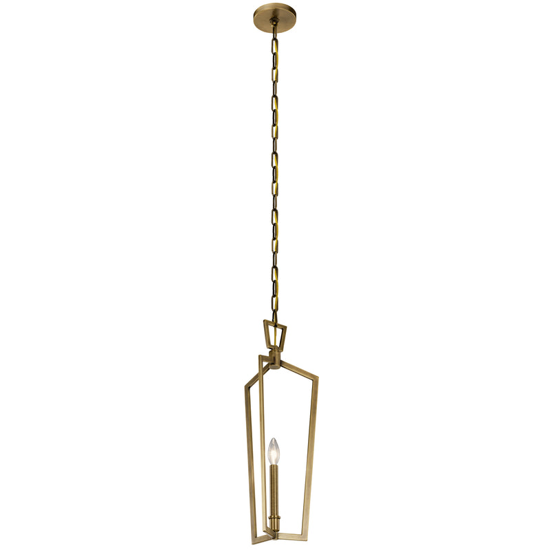 Kichler 43497NBR One Light Pendant, Natural Brass