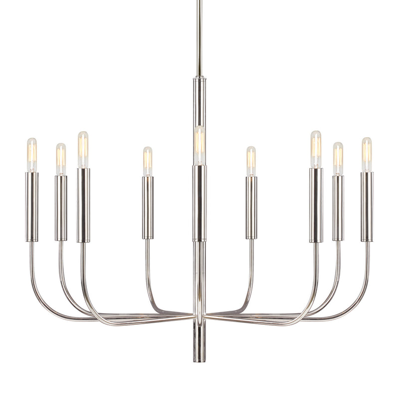 Visual Comfort Studio EC1009PN Brianna Nine Light Chandelier, Polished Nickel Alternate Image 2.jpg