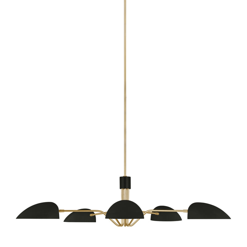 Visual Comfort Studio EC1025MBK Jane Five Light Chandelier, Midnight Black Alternate Image.jpg