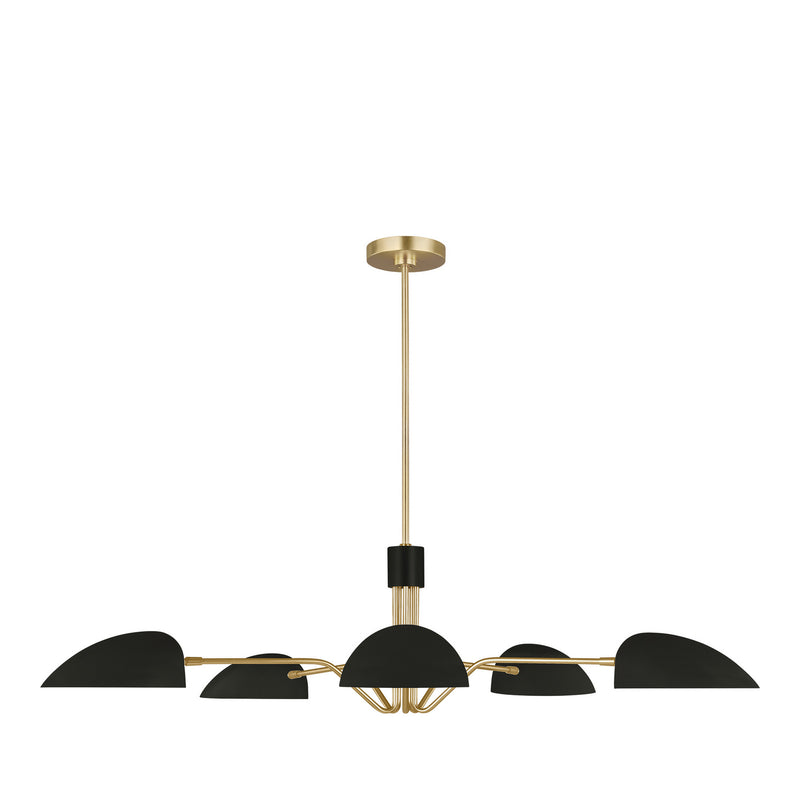 Visual Comfort Studio EC1025MBK Jane Five Light Chandelier, Midnight Black Alternate Image 2.jpg