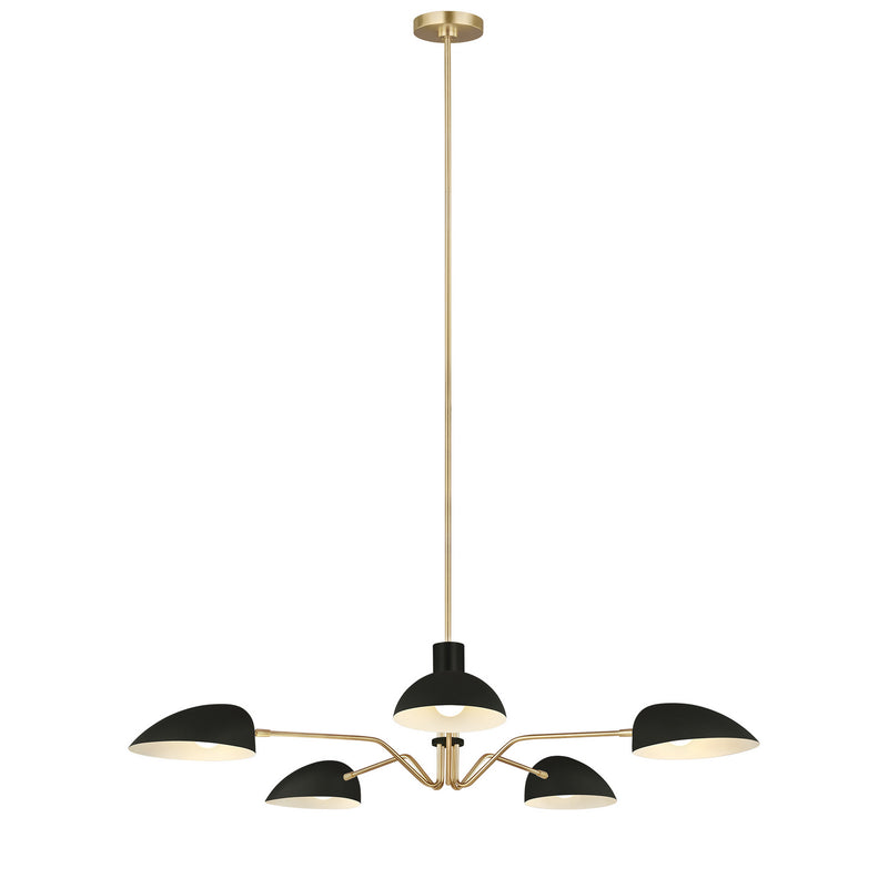 Visual Comfort Studio EC1025MBK Jane Five Light Chandelier, Midnight Black Alternate Image 3.jpg