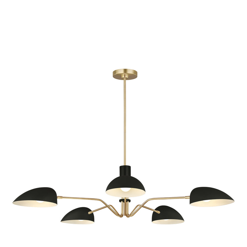 Visual Comfort Studio EC1025MBK Jane Five Light Chandelier, Midnight Black Alternate Image 4.jpg