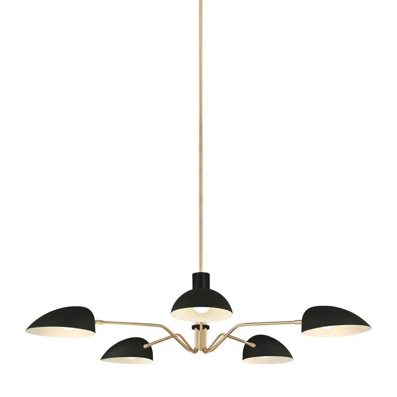 Visual Comfort Studio EC1025MBK Jane Five Light Chandelier, Midnight Black Alternate Image.jpg