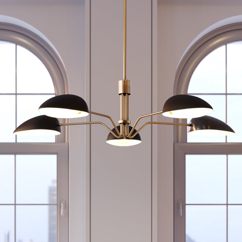 Visual Comfort Studio EC1025MBK Jane Five Light Chandelier, Midnight Black Alternate Image 7.jpg