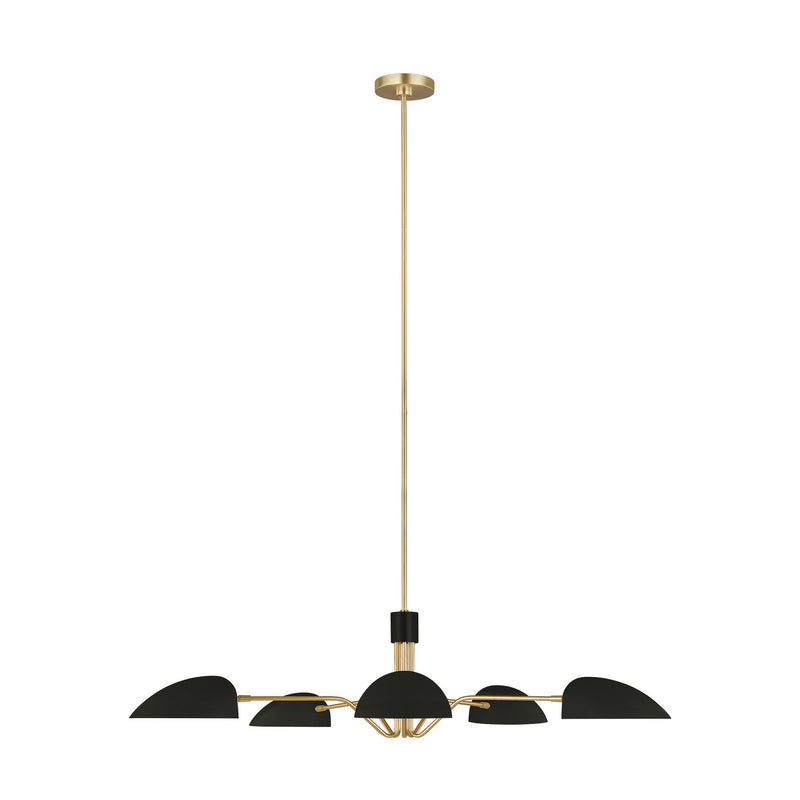 Visual Comfort Studio EC1025MBK Jane Five Light Chandelier, Midnight Black Main Image.jpg