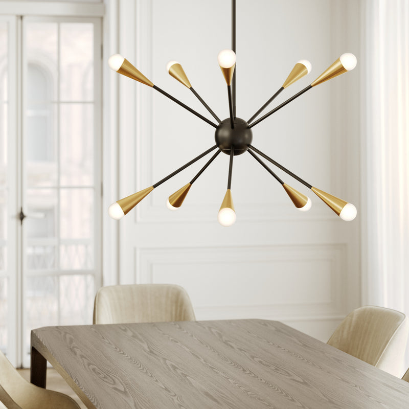 Visual Comfort Studio EC10310MBK Jax Ten Light Chandelier, Midnight Black Alternate Image 3.jpg