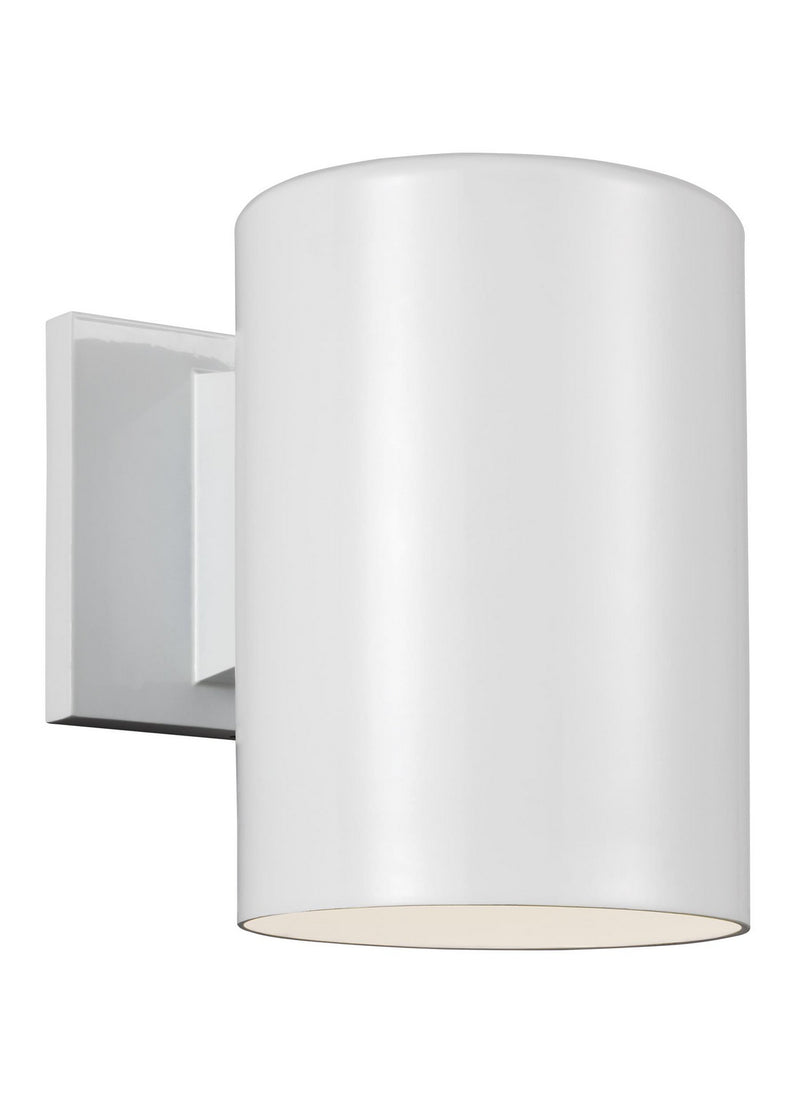 Visual Comfort Studio 8313801-15/T Outdoor Cylinders One Light Outdoor Wall Lantern, White Main Image.jpg