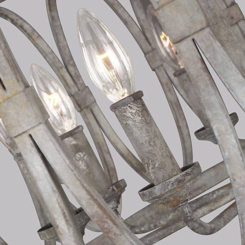 Visual Comfort Studio F3351/8DA Patrice Eight Light Handing Shade, Deep Abyss Alternate Image.jpg