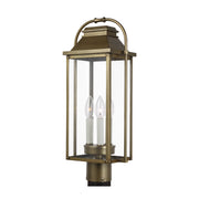 Visual Comfort Studio OL13207PDB Wellsworth Three Light Post Lantern, Painted Distressed Brass Main Image.jpg