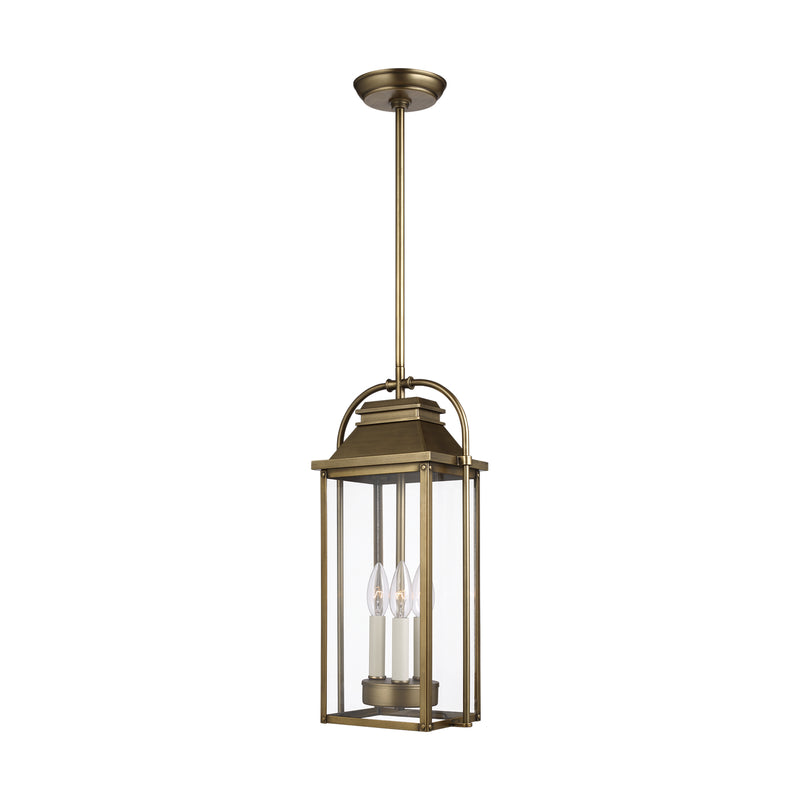 Visual Comfort Studio OL13209PDB Wellsworth Three Light Pendant, Painted Distressed Brass Main Image.jpg